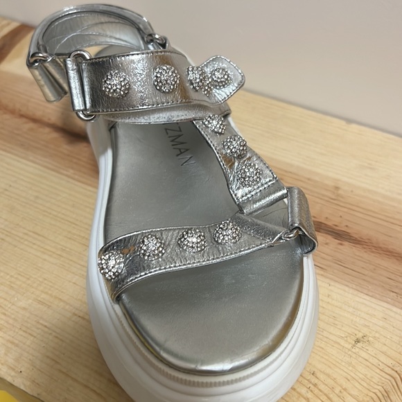 Stuart Weitzman Zoelie Crystal Ball Sandal In Silver - Picture 8 of 12